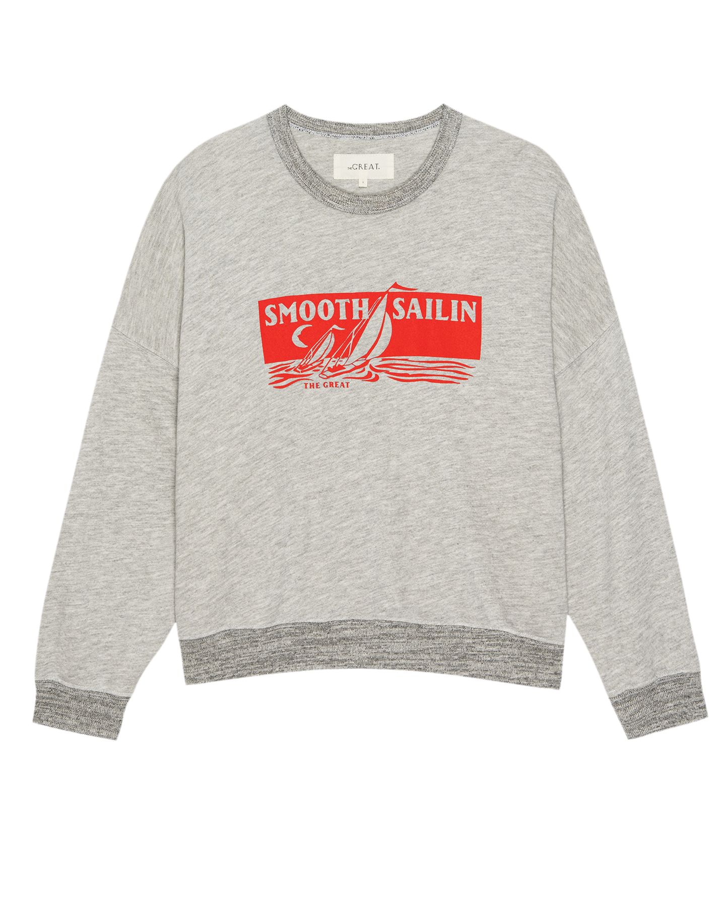 The Teammate Sweatshirt. Graphic -- Soft Heather Grey with Smooth Sailin Graphic