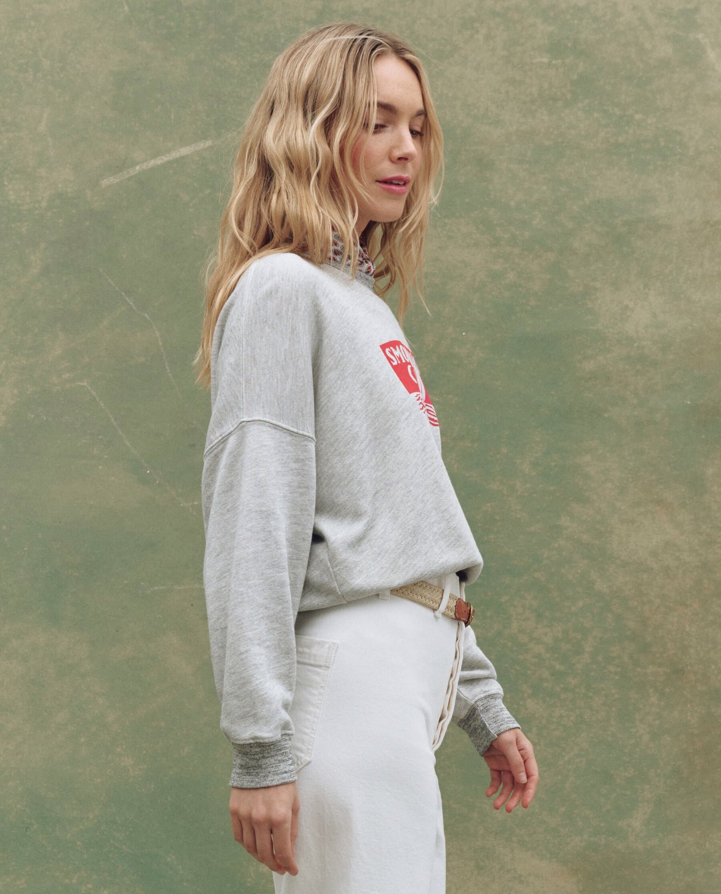 The Teammate Sweatshirt. Graphic -- Soft Heather Grey with Smooth Sailin Graphic