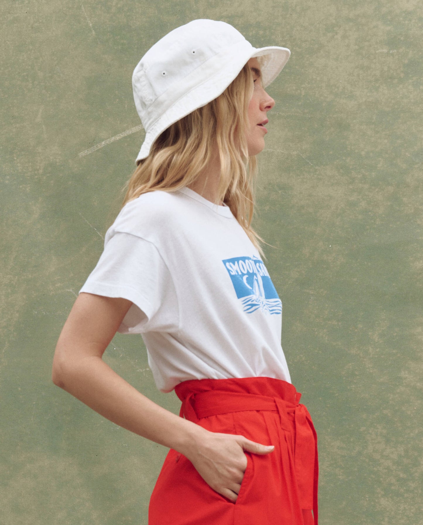 The Boxy Crew. Graphic -- True White with Smooth Sailin Graphic